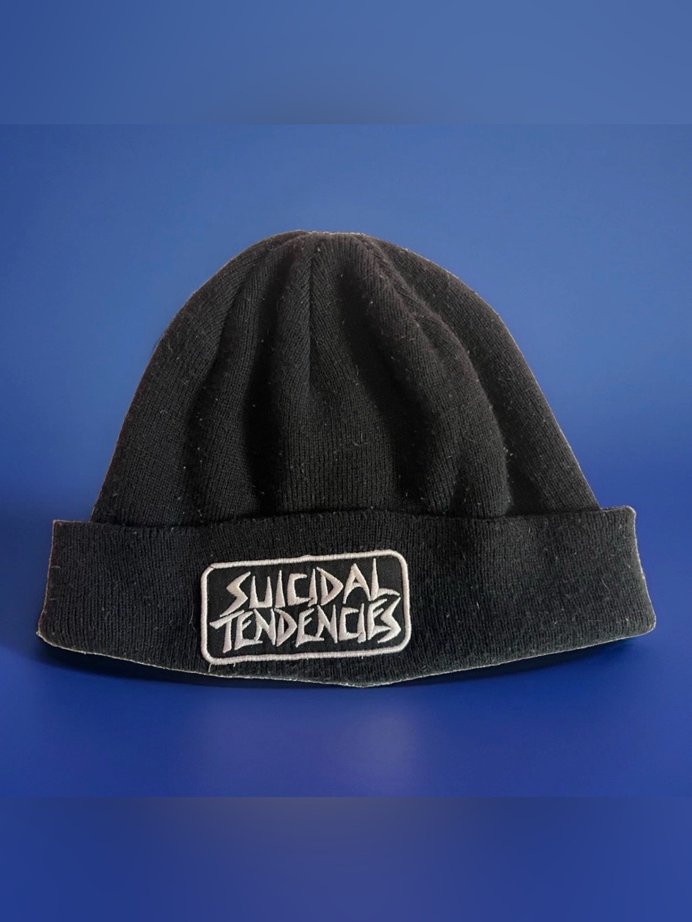 Black OBEY 'SUICIDAL TENDENCIES' Beanie Hat - Band Logo Knit Cap